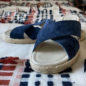 Italian Made Espadrille Suede Slides
